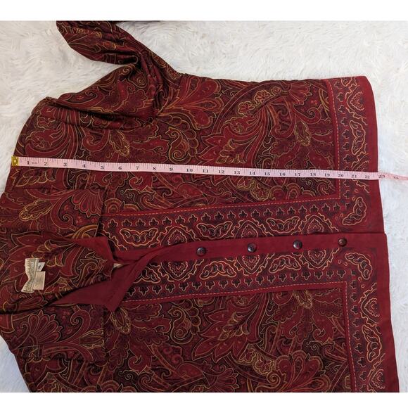 90s Vintage Coldwater Creek Plaid Quilted Jacket Rust Red Brown Size 16 - Picture 13 of 16